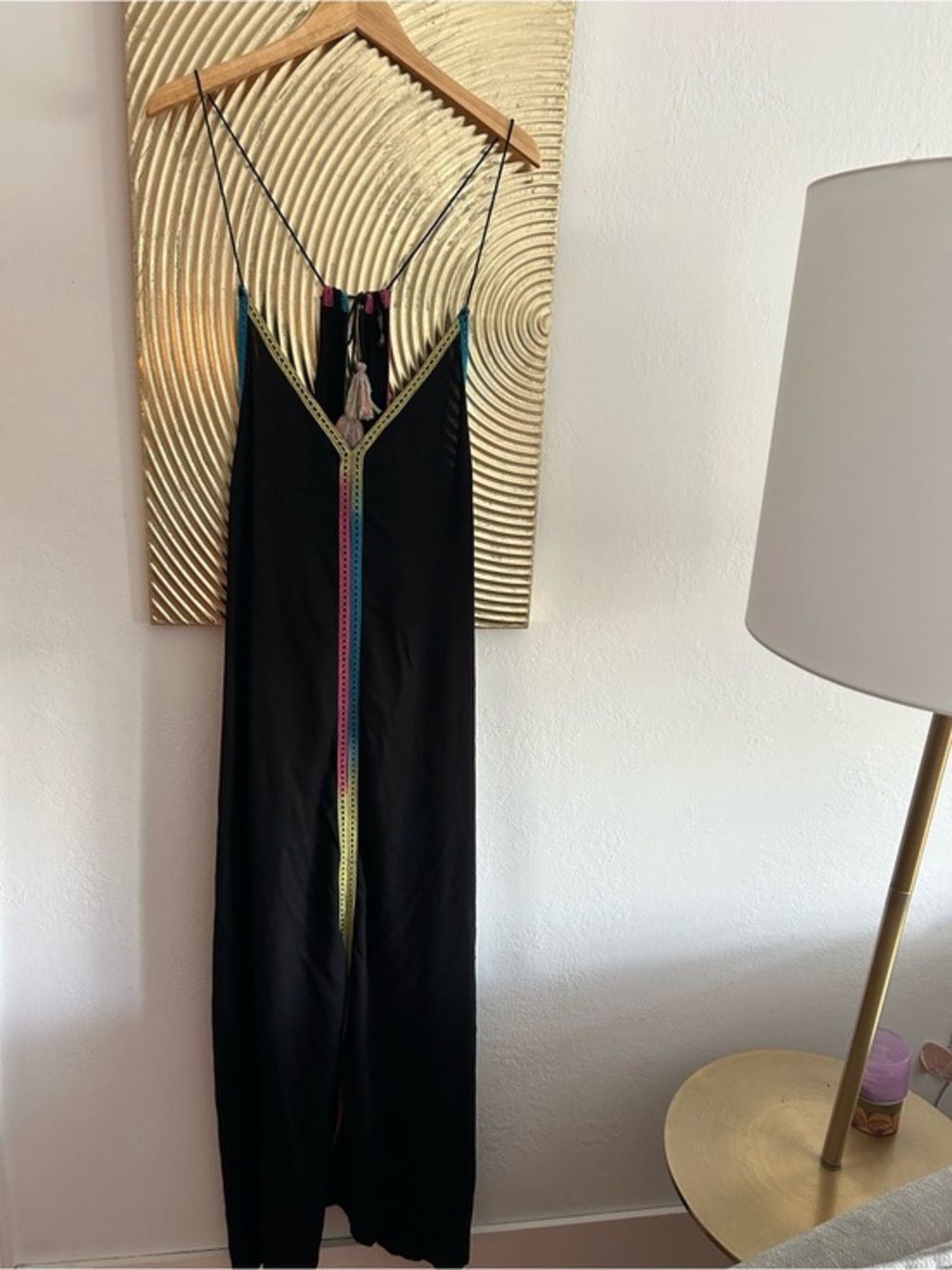 Boho Black Crochet Maxi Dress Beach Summer Flowy Tassels 1X